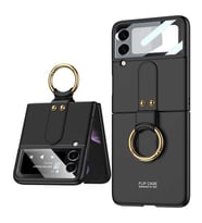 Galaxy Z Flip 3 Kılıf Zore Flip Ring Kıpta Kılıf (Siyah)