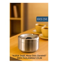 Inox Paslanmaz Çelik Küllük - 8 x 5 cm  Modern, Hijyenik ve Dayanıklı Tasarım 722189