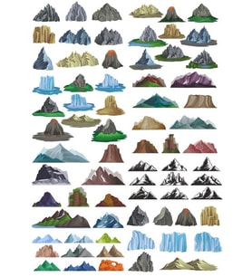 Dağlar Sticker Set-3 27 Parça Telefon, Tablet, Defter, Laptop Sticker
