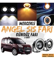 Fiat Doblo D3 2010-2015 Uyumlu Mercekli Angel Sis Farı Metal 76 mm Turuncu Halkalı Gündüz Farı 2 Ad