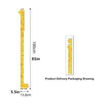Northcity Zürafa Dinazor Deniz Kızı Roket Duvar Sticker 180cm Boy Ölçer - Çocuk Odası Duvar Süsü