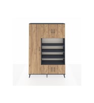 Arges Dolap 10 Raflı 5 Kapaklı 132x30x195 Antrasit-Çam/Antrasit