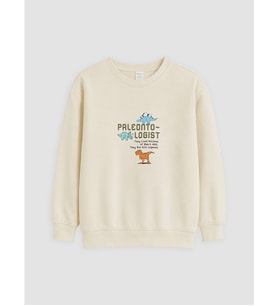 LCW Kids Bej Baskılı Erkek Çocuk Sweatshirt