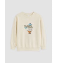 LCW Kids Bej Baskılı Erkek Çocuk Sweatshirt