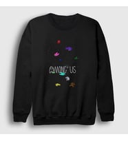 Presmono Unisex Siyah Space Among Us Sweatshirt 77988tt