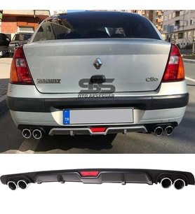 Ranault Clio 2 Sedan Difüzör Arka Tampon Eki 4 Egzoz Çıkışlı Siyah