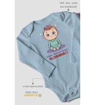 Sakin Görünüyorum Aldanma! Baskılı Bebek Zıbını – Çıtçıtlı Body  %100 Pamuk Uzun Kol (Bebek Mavisi)