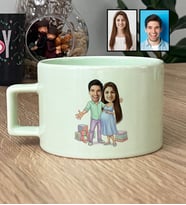 Kişiye Özel Karikatürlü Hamile Anne Adayına Hediye Lüks Pastel Fincan Anneler Günü Hediyesi