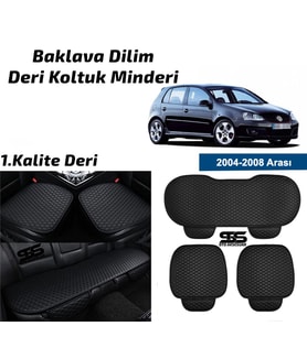 Volkswagen Golf 5 2004-2008 Siyah Deri Oto Koltuk Minderi