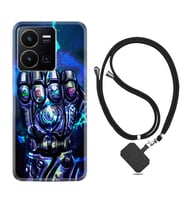 Vivo Y35 Kılıf Silikon Boyun Askılı İpli Desenli Silikon Thunder Play 1760