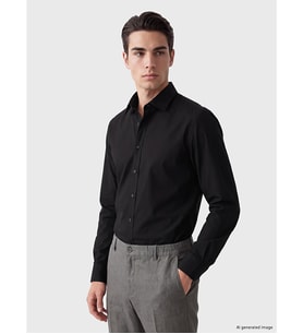 LCW BUSINESS Siyah Slim Fit Poplin Erkek Gömlek