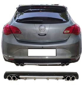Opel Astra J HB Gri Difüzör Çiftli Yuvarlak Egzoz Görünümlü D Tip Difizör