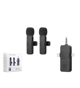 Kablosuz Çift Mikrofon 3.5 Mm + Type-C + Lıghtnıng Siyah HDX2782