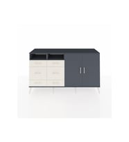 Kronos Konsol 4 Raflı 6 Çekmeceli 2 Kapaklı 176x59x99 Antrasit-Antrasit/Aytaşı
