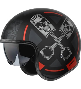 Motosiklet Kaskı Retro Güneş Vizörlü Hornet S Sv Skulls B5 Mat Kırmızı Motorcu Kask