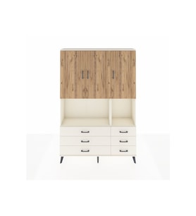 Arges Dolap 6 Raflı 6 Çekmeceli 3 Kapaklı 132x30x195 Aytaşı-Çam/Aytaşı