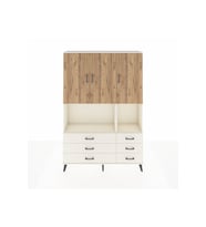Arges Dolap 6 Raflı 6 Çekmeceli 3 Kapaklı 132x30x195 Aytaşı-Çam/Aytaşı