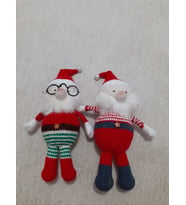 İkiz Noel Babalar Amigurumi Organik Oyuncak
