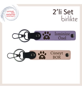 Yeni Evcil Hayvan Sahipleri İçin Hazırlanmış Sevimli Hediye, Kalpli Pati Temalı Set, Mor-Yavru Ağzı