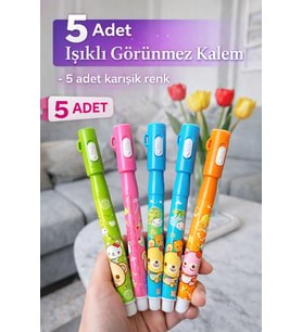 5 Adet Görünmez Sihirli Kalem Gizli Floresan Kalem Mor Işıklı Kalem