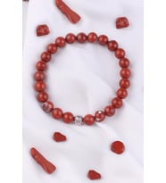 Sertifikalı Kırmızı Jasper Taşı Bileklik - Gümüş Aparatlı (Çok Renkli)