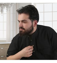 Hac ve Umre İçin Gömlek Kısa Kollu Siyah Hakim Yaka Keten Görünümlü Terletmeyen % 100 Pamuk Yazlık