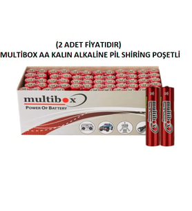 (2 ADET FİYATI ) MULTİBOX AAA 2'Lİ İNCE ALKALİNE PİL SHİRİNG POŞETLİ
