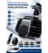Mini Manyetik Araç Telefon Tutucu 360° Döner Güçlü Mıknatıslı Universal Stand