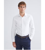 LCW BUSINESS Beyaz Slim Fit Uzun Kollu Armürlü Erkek Gömlek
