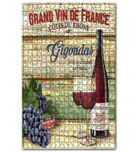 Cakapuzzle Gigondas Şarabı Afişi Görseli Puzzle Yapboz MDF (Ahşap) (120 Parça)