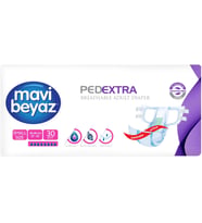 Mavi Beyaz Ped Ekstra Tekstil Yüzeyli Yetişkin Bel Bantlı Hasta Bezi Small Küçük 30 Adet