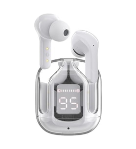 Yeni Şeffaf Kapsül Macaron Tws Kablosuz Bluetooth 5.3 Kulaklık Hifi Ses Kulaklık Led Dijital Ekran Kulaklık Beyaz