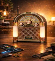 Meier M-68BT Bluetooth Nostaljik Radyo  FM/AM/SW, USB, TF Kart, Şarjlı Retro Hediyelik Jukebox (Gümüş)