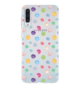 PrintiFy Samsung Galaxy A50 ile Uyumlu 1mm Slim Fit Water Color 6 Baskılı Şeffaf  Kılıf