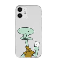 Iphone 12 Uyumlu Squidward Selfie Tasarımlı Şeffaf Telefon Kılıfı