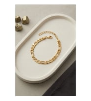 Mey İthalat® 316L Çelik Gold Renk Figaro Zincir Model Erkek Bileklik