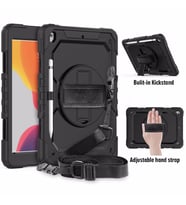 Apple iPad 9. 8. 7. Nesil 10.2" Kılıf Defender Askılı Pars Case Fuji 2019 2020 2 (Siyah)