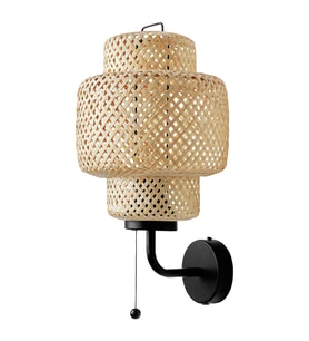 Duvar lambası, bambu, 34 cm, SINNERLIG (Turkuaz)