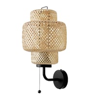 Duvar lambası, bambu, 34 cm, SINNERLIG (Turkuaz)