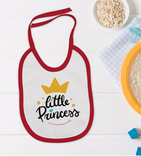 BK Kids Little Princess Tasarımlı Kırmızı Bebek Mama Önlüğü-1