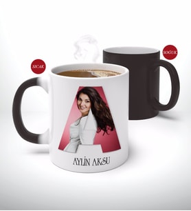 BK Gift Kişiye Özel Harfli Fotoğraflı Sihirli Kupa Bardak-1
