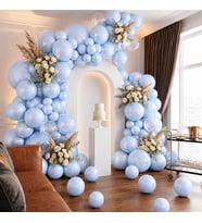 Bebek Mavi Renk Lateks Metalik Balon (30 cm) - 100 Adet