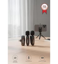 Yaka Mikrofonu Type-C, 360 Ses Algılama, Kablosuz, Siyah
