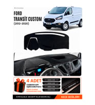 e-biz FORD TRANSİT CUSTOM (2012-2020) Uyumlu Torpido Örtüsü, Torpido Kılıfı - Siyah - FO033