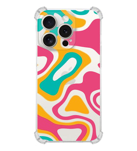 PrintiFy Apple iPhone 15 Pro(Kamera Korumalı) Uyumlu Köşe Korumalı Renkli Desen Kılıf