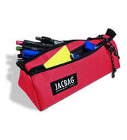 Jacbag Dual Prime İki Bölmeli Üçgen Kırmızı Kız Çocuk Kalem Çantası (Çok Renkli)
