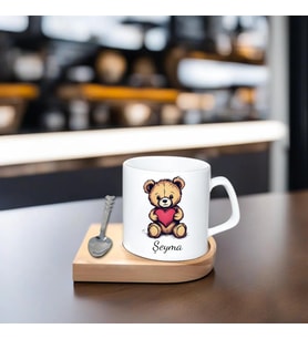 Kişiye Özel Espresso Fincan - Ahşap Altlıklı