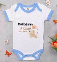 BK Kids Kişiye Özel Mavi Bebek Body Zıbın - Model 12