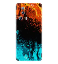 Xiaomi Mi 13 Lite Kılıf Silikon Desen Özel Seri Orange Blue Color 1665
