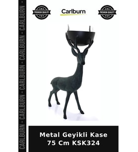 Özel Üretim Dekoratif Salon Sofra Aksesuar Metal Geyikli Kase 75 Cm KSK324